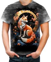 Camiseta Desgaste Raposa Japonesa Kitsune Lenda 2