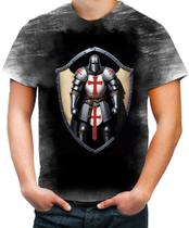 Camiseta Desgaste Templário Medieval Cruzadas 3 - Kasubeck Store