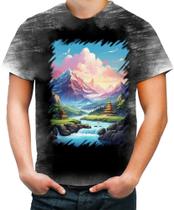 Camiseta Desgaste Templo Budista Anime Buda 7 Camiseta Desgaste Templo Budista Anime Buda 7