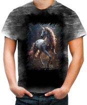 Camiseta Desgaste Unicornio Criatura Mítica Fera 1 Camiseta Desgaste Unicornio Criatura Mítica Fera 1