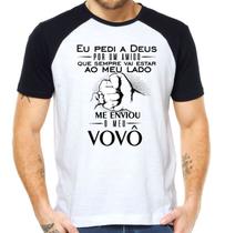 Camiseta deus me enviou o meu vovô camisa fé avô presente