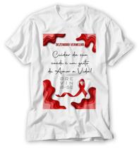 Camiseta dezembro vermelho cuidar da saúde um gesto de amor