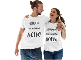 Camiseta Dia dos Namorados Divertida Frase Divertida Casal Branca