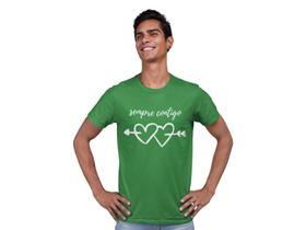 Camiseta Dia dos Namorados Sempre Contigo Verde Bandeira