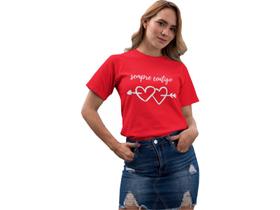 Camiseta Dia dos Namorados Sempre Contigo Vermelho