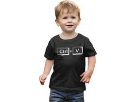 Camiseta Dia dos Pais Papai Ctrl C Ctrl V Tal Pai Tal FIlho Preta