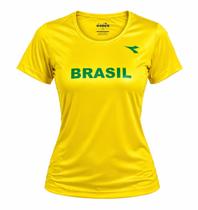 Camiseta Diadora Brasil Feminina Amarelo Canario 190 A - Camiseta Diadora Brasil Feminina Amarelo Canario 190 A -