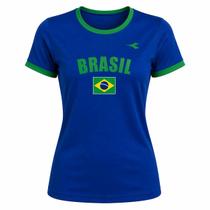 Camiseta Diadora Brasil MAX Feminina Azul Royal 191 B -