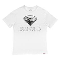 Camiseta Diamond Blue Print Oversize Masculina Branco Camiseta Diamond Blue Print Oversize Masculina Branco