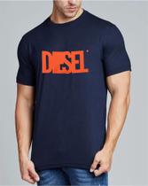 Camiseta diesel large print azul marinho