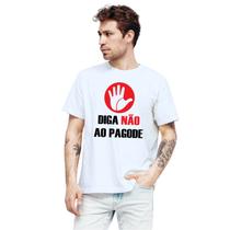 Camiseta Diga Não Ao Pagode Camisa Personalizada Blusa Adulto Algodão com Poliéster
