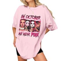 Camiseta DigForest Em outubro, usamos camiseta rosa de Halloween