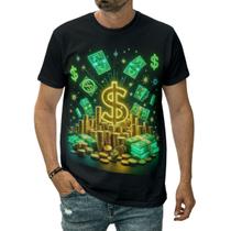 Camiseta Dinheiro Liberdade Sucesso Trabalho Vitória Ouro