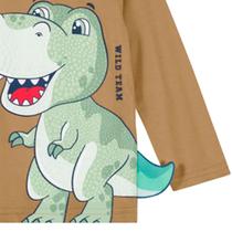 Camiseta Dinossauro Em Malha Menino Marrom Brandili