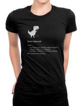 Camiseta Dinossauro Sem Internet Camisa Geek - Bhardo