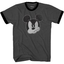 Camiseta Disney Mad Mickey Mouse Distressed Ringer para homens Camiseta Disney Mad Mickey Mouse Distressed Ringer para homens
