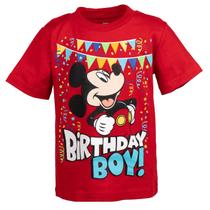 Camiseta Disney Mickey Mouse Birthday Boy vermelha para criança 2T