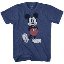 Camiseta Disney Mickey Mouse Desgastada Azul Marinho Média Camiseta Disney Mickey Mouse Desgastada Azul Marinho Média