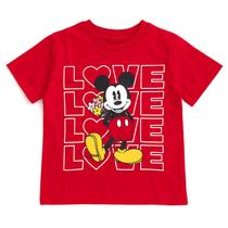 Camiseta Disney Mickey Mouse Red Love para meninos 4T Camiseta Disney Mickey Mouse Red Love para meninos 4T