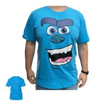 Camiseta disney pixar monstros sa sulley rosto azul m