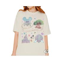 Camiseta Disney World Animal Kingdom Epcot Fantasyland Coquette Walt Disney Parks Para Viagem Em