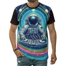 Camiseta Dj Astronauta Balada Espacial Música Planetas Arte Camiseta Dj Astronauta Balada Espacial Música Planetas Arte