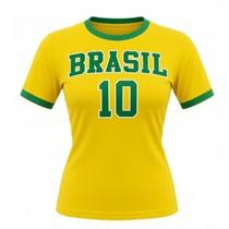 Camiseta Do Brasil Femina Amarela Copa Do Mundo Torcedor