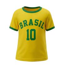 Camiseta Do Brasil Infantil 1 A 3 Anos Unissex Copa Do Mundo