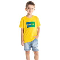 Camiseta do Brasil Infantil Masculina Amarela