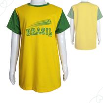 Camiseta do Brasil Infantil Menino Verde e Amarelo Brasil Copa Do Mundo