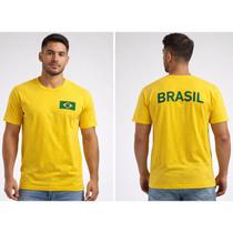 Camiseta do brasil - não encolhe, não desbota, 100% algodão , tecido leve e confortavel