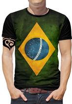 Camiseta do Brasil PLUS SIZE Bandeira Masculina Blusa - Alemark