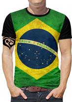 Camiseta do Brasil PLUS SIZE Bandeira Masculina Blusa Flag
