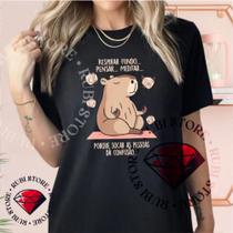Camiseta do P ao G2 Capivara Zen Meditando