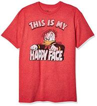 Camiseta do Pato Donald masculino da Disney, Heather vermelha, 2XL