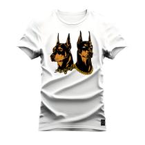 Camiseta Dois Dog's Plus Size Confortável Estampa Dtf Premium