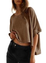 Camiseta Dokotoo Summer para mulheres plus size Crop Top