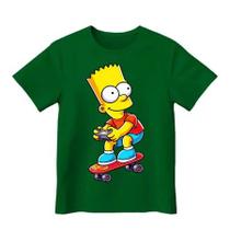 Camiseta dos Simpsons Infantil Bart Camiseta Infantil do 2 ao 16