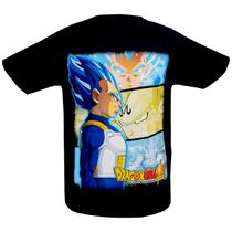 Camiseta Dragon Ball Super Vegeta com estampa dupla