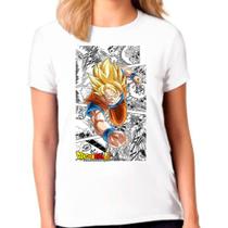 Camiseta Dragon Ball Z Goku Branca Feminina07