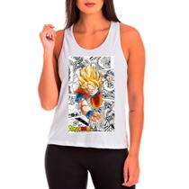 Camiseta Dragon Ball Z Goku Branca Feminina07