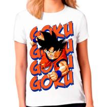 Camiseta Dragon Ball Z Goku Branca Feminina14