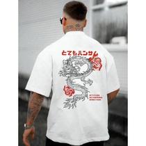 Camiseta DRAGON FLOWER Camisa Basica Algodão Camiseta DRAGON FLOWER Camisa Basica Algodão