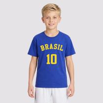 Camiseta Dras Brasil 10 Infantil Azul