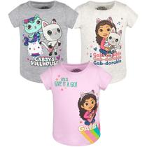 Camiseta Dreamworks Gabby's Dollhouse Pandy Paws Girl, pacote com 3 Camiseta Dreamworks Gabby's Dollhouse Pandy Paws Girl, pacote com 3