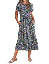 Camiseta Dress Zeagoo para mulheres A Line Midi com bolsos