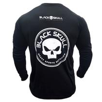 Camiseta dry fit black skull manga longa
