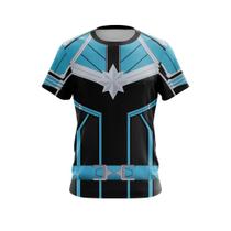 Camiseta Dry Fit Capitã Marvel Azul