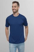 Camiseta Dry Fit Conforto Tecnologia Proteção UV 50 Azul Marinho