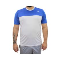 Camiseta Dry Fit Esportiva Texas Masculina Branca Com Azul